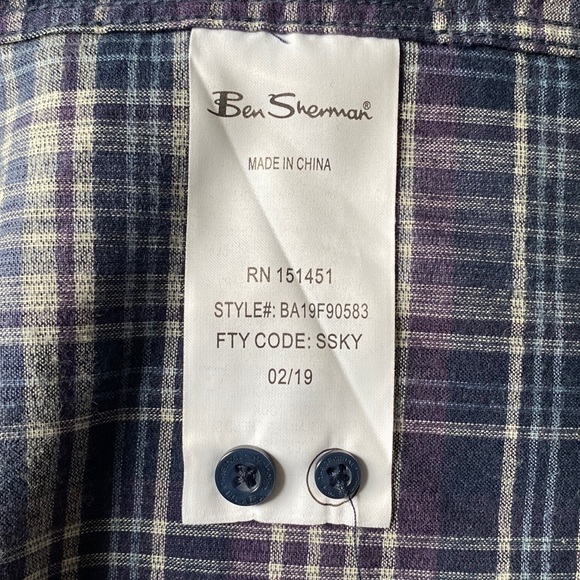 Host Pick 💙 Ben Sherman LONG-SLEEVE CORD PLAID SHIRT - NAVY - Picture 6 of 8